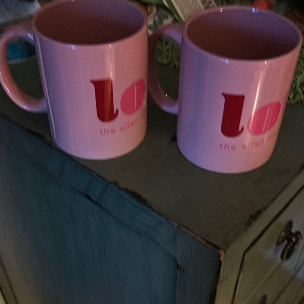 Ellen Degeneres Pink Coffee Mugs Set for Kitchen